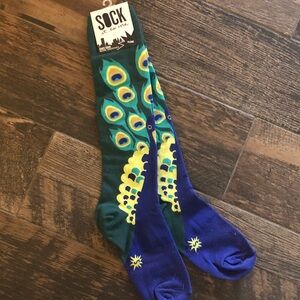 Vibrant Peacock Design Socks